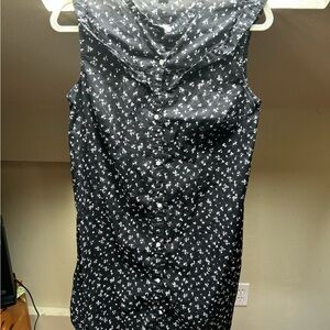 Old Navy Black and White Ditsy Floral Dress